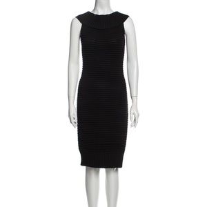Chanel 2009p Black Off The Shoulder Knit Dress Size 42 *I SHIP SAME DAY!*